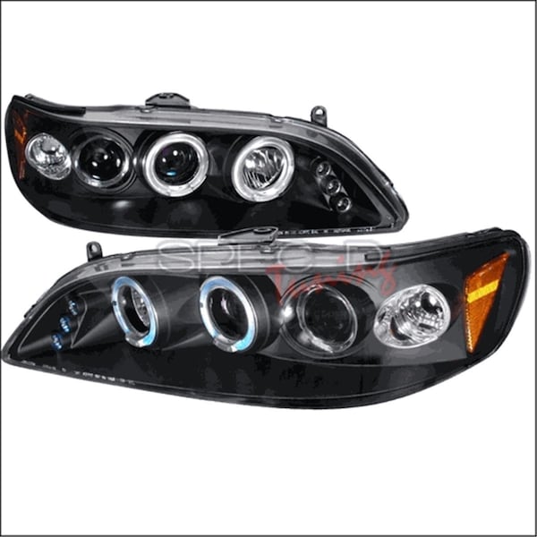 Overtime Halo LED Projector Headlight for 98 to 02 Honda Accord, Black - 11 x 21 x 26 in. OV126201 - main